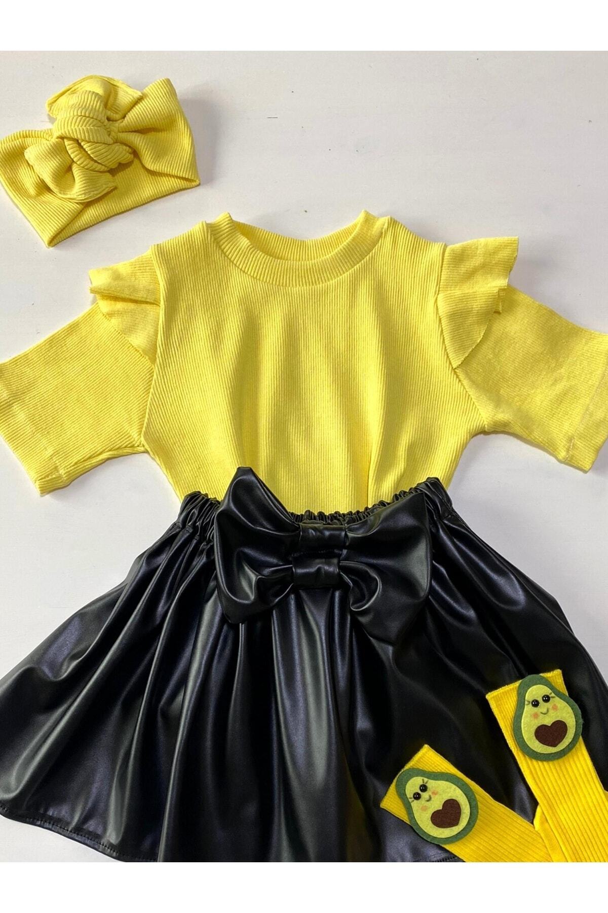 Deri Etek, Badi Bandana Ve Diz Altı Çorap Takım