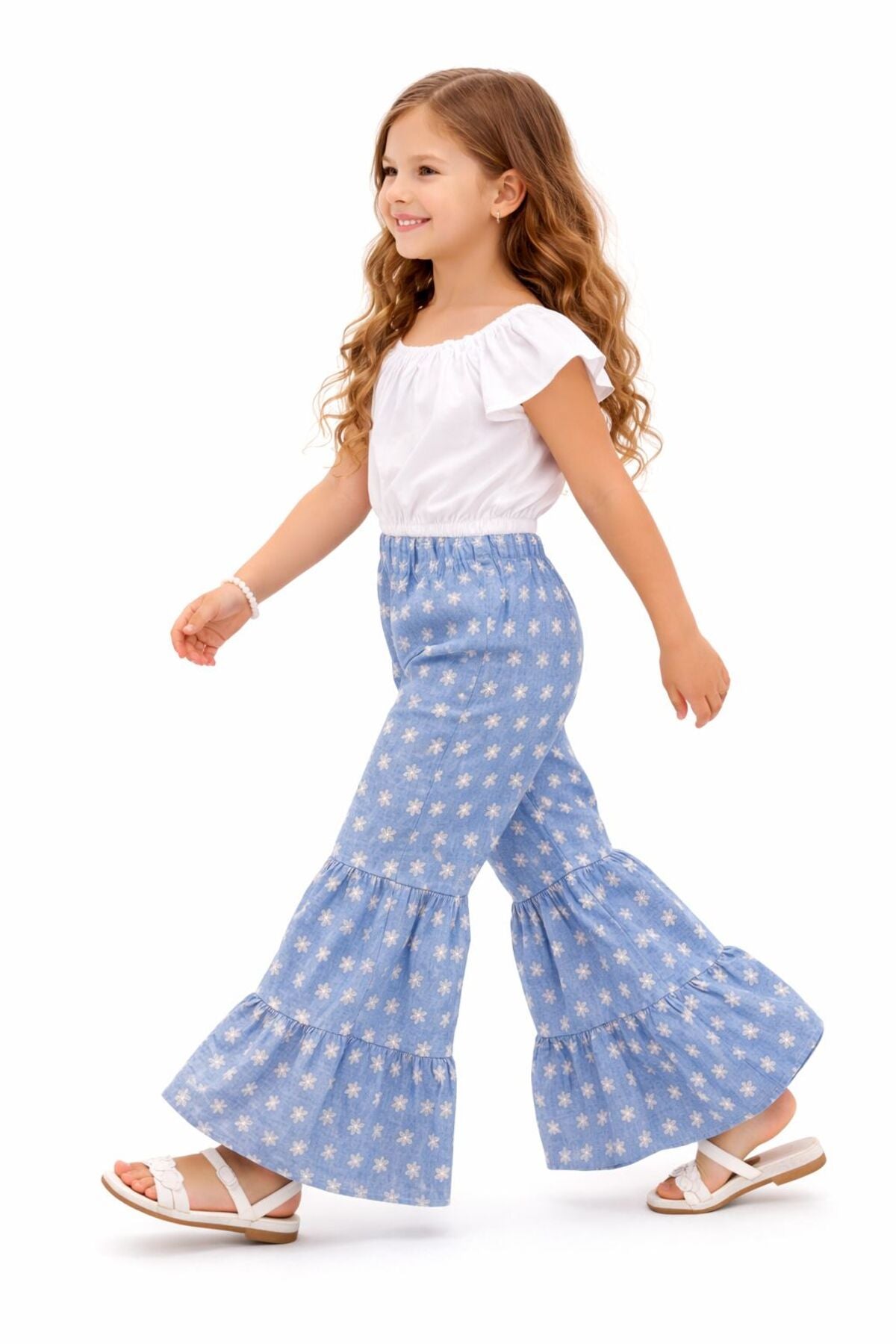 Kız Çocuk 2’li Poplin Bluz Denim Takım