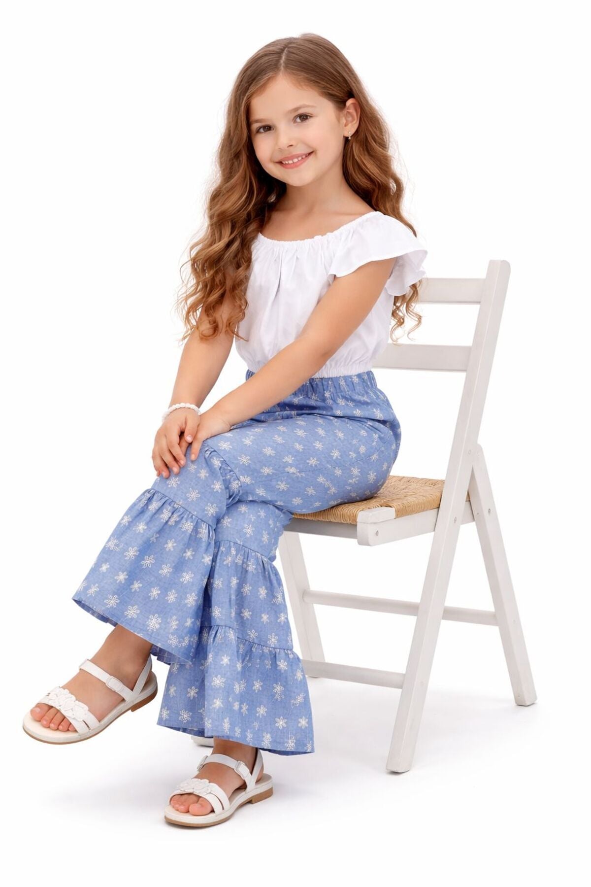 Kız Çocuk 2’li Poplin Bluz Denim Takım