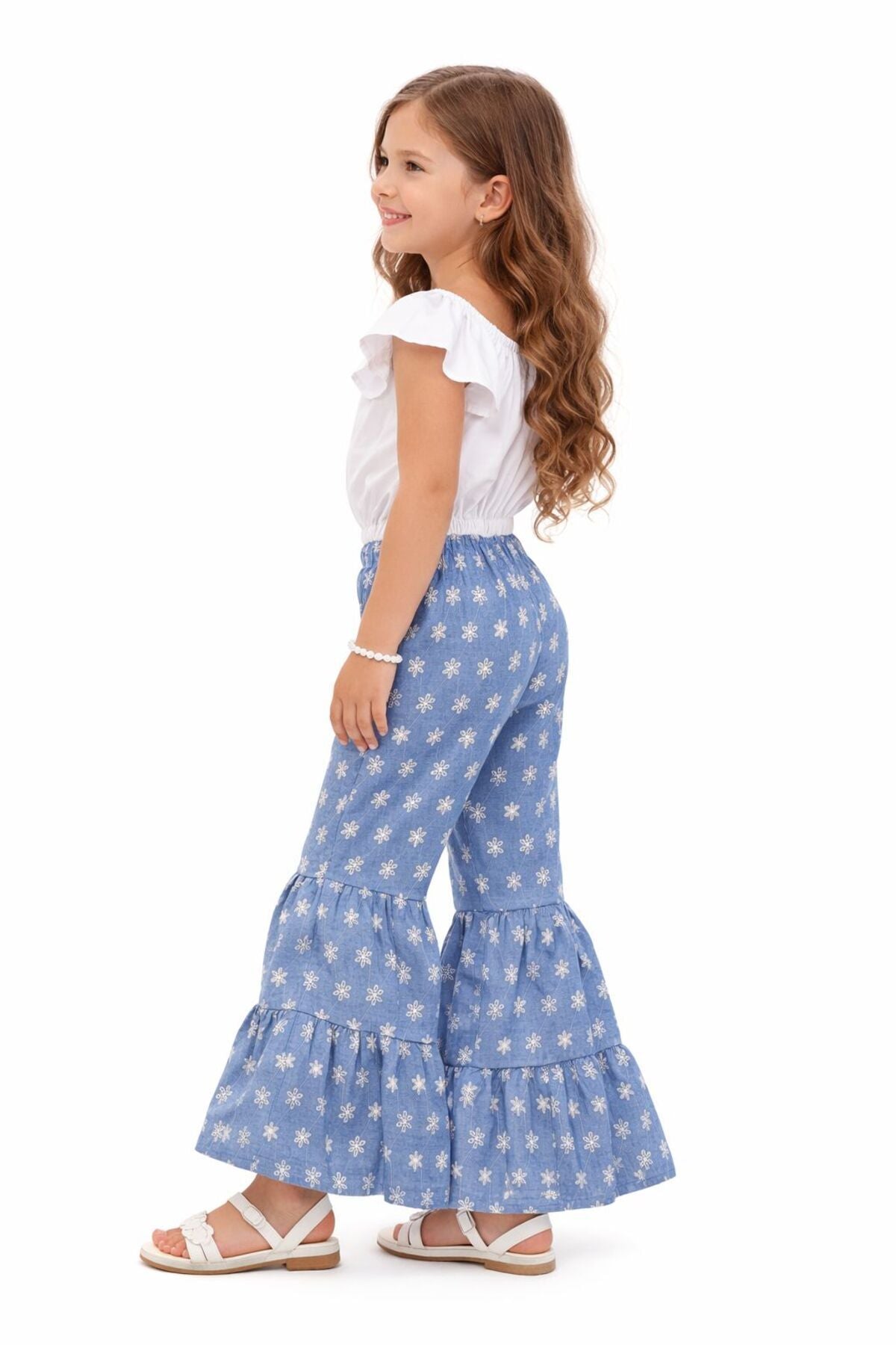 Kız Çocuk 2’li Poplin Bluz Denim Takım