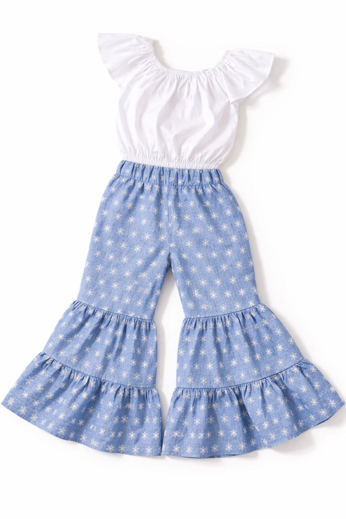 Kız Çocuk 2’li Poplin Bluz Denim Takım